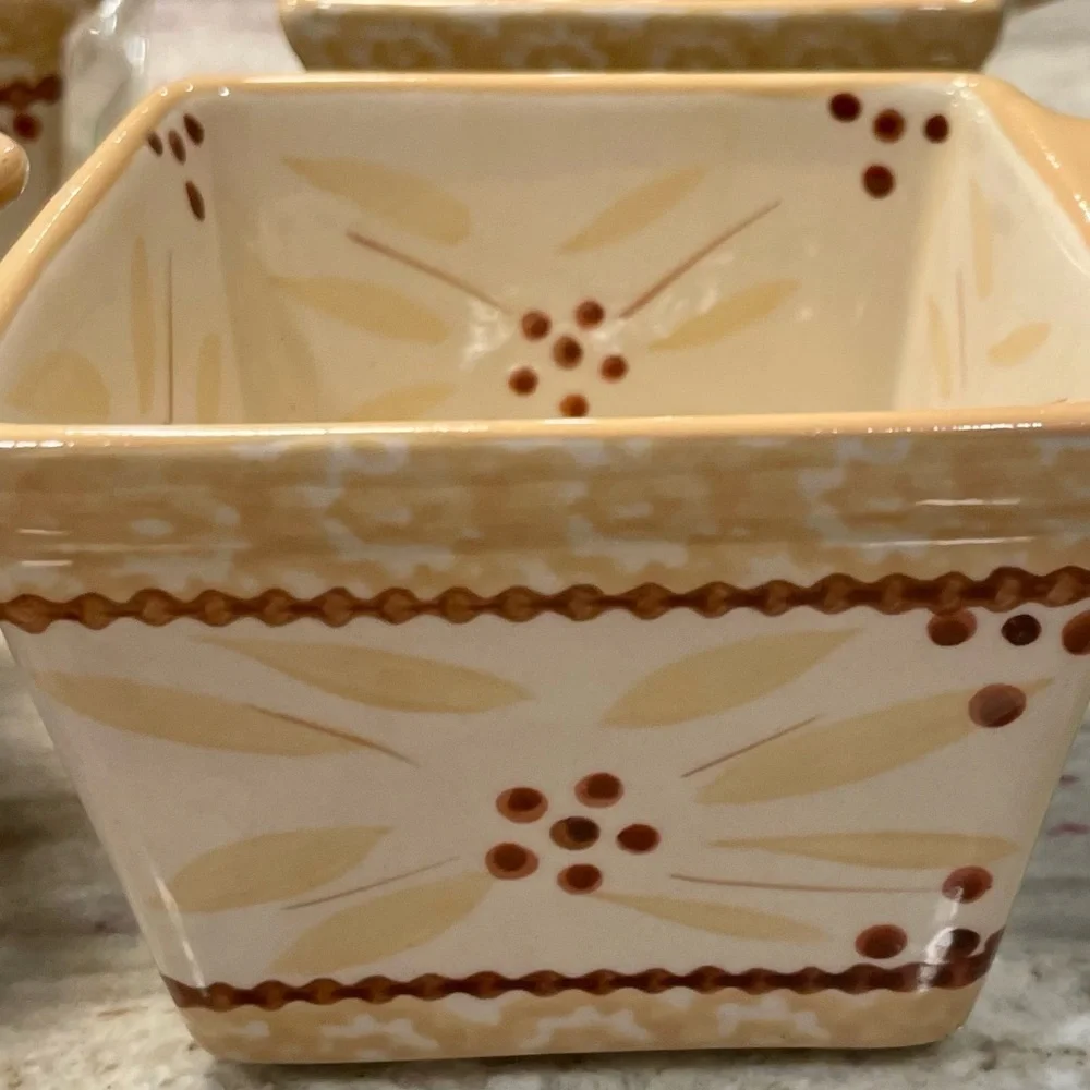 Temp-Tations by Tara Old World Yellow Ramekins Bakeware 10 oz, Set of 4